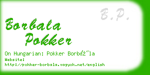 borbala pokker business card